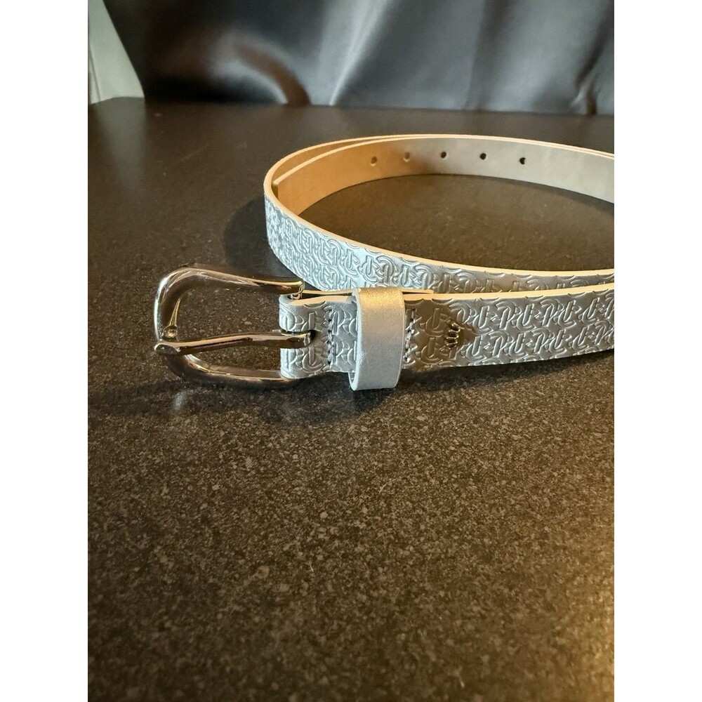 Juicy Couture Silver Embossed Belt New With Tags Size XL Faux Leather